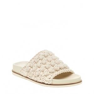 NEW KELSI DAGGER women's squish shell bubble slide sandals in white